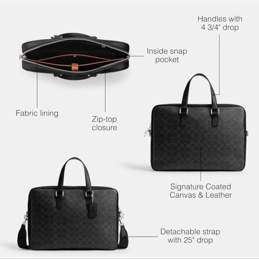Coach men’s Gotham briefcase MSRP $500 - Picture 5 of 8
